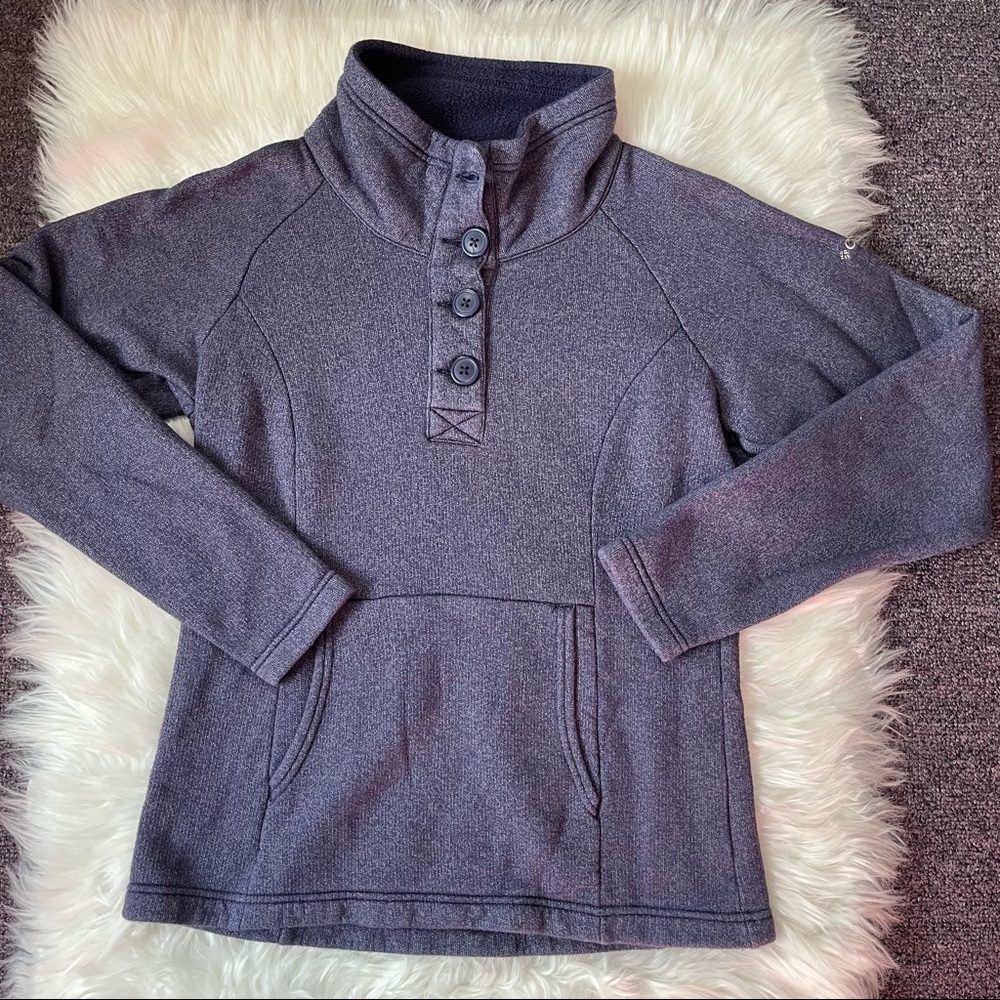 Columbia purple button sweatshirt crewneck hoodie sweater warm fall winter